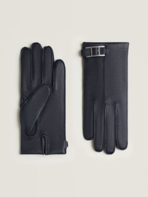 手袋 - メンズ カシミヤニットキャップ＆レザーグローブ | Hermès